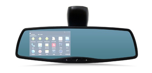 4.3" (GSM+NAVIGATION+BLUETOOTH+WiFi+DVR) Android Car Mirror with Rearview Camera (SP-708)