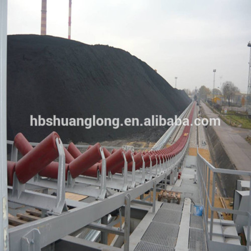 Troughed or flat belt conveying systems for handling coal lump