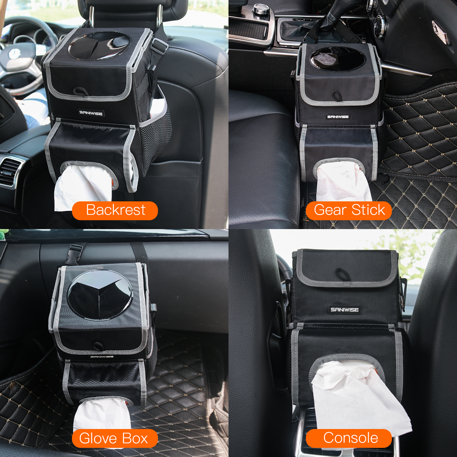 car bin bag trash waterproof small waste bin car trash can car dustbin garbage bag dust seat