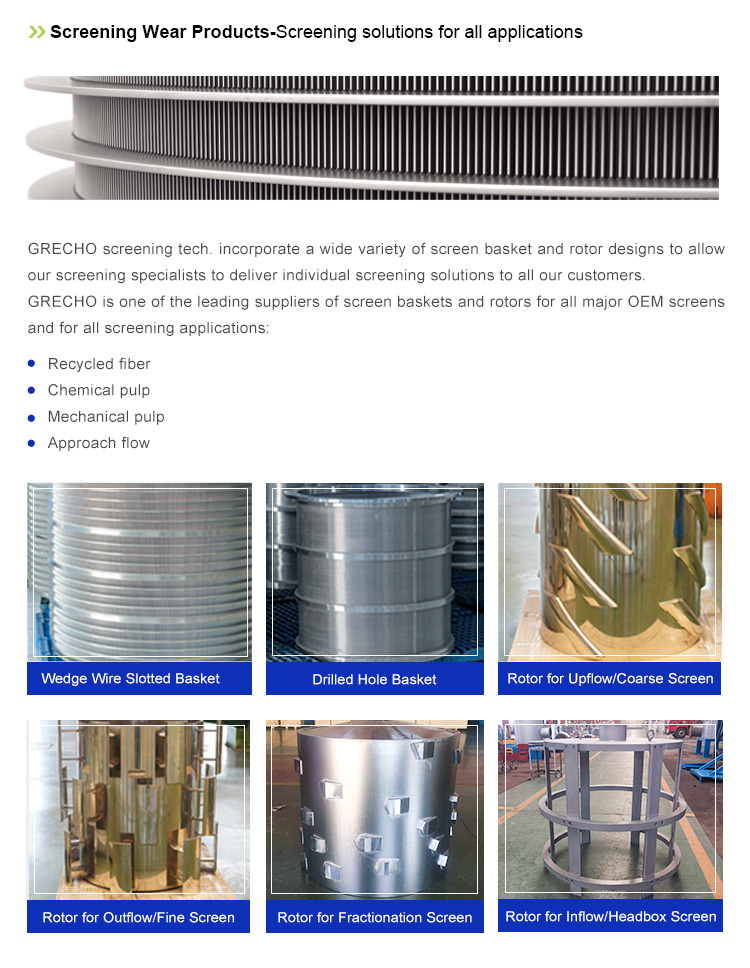 Paper Making Pulp Processing Machinery Part Stainless Steel Screen Basket