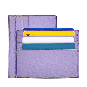 Custom Minimalist Saffiano Pu Leather Credit Card Holder