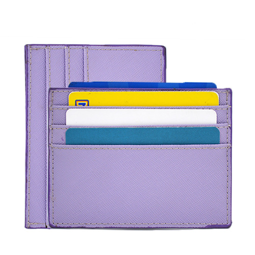 Slim Card Holder High Quality Pu Saffiano Leather Credit Card Holder Supplier