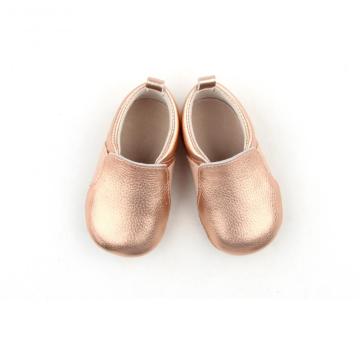 Fashion Gold Leather Baby Boat Casual Shoes
