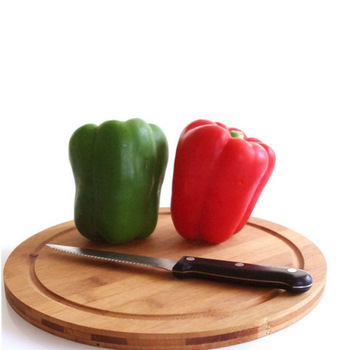 mini size bamboo vegetable cutting block with knife