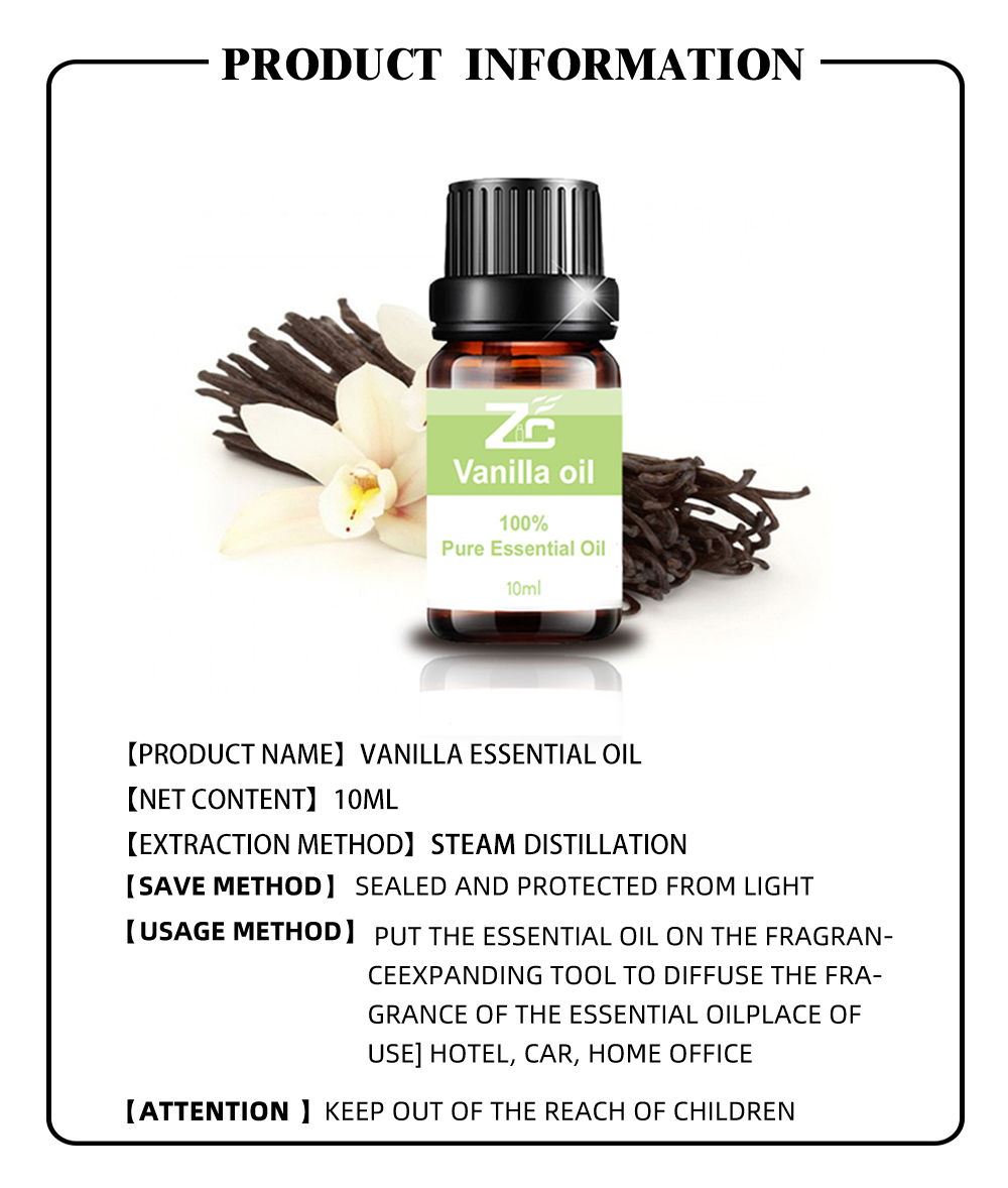 Minyak vanilla tingkat terapeutik murni penting untuk diffuser