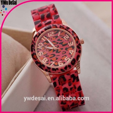 Leopard watch Geneva fashion leopard printed silicone watch