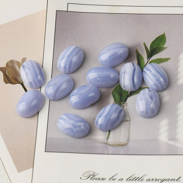 Wholesale Price Natural Oval Shape Blue Lace Agate