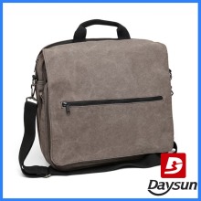 Classic style cool large warm grey canvas messenger bag