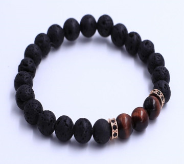 Red Tiger Eye Beads Lava Stones Bracelet