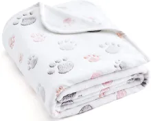 Puppy Cat Paw Print Washable Fluffy Blanket