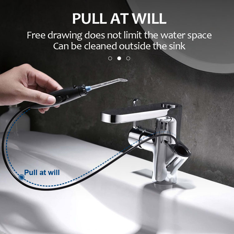 Special Design Black Mixer Basin Faucet With Dental Oral Irrigator Water Flosser Washer Teeth Clearing Faucet For Sale