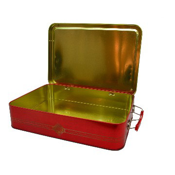 Hinged Tin Can packaging Box With Handle