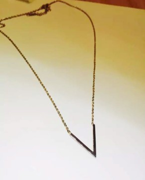 Fashion Necklace, Brass V Necklace, PT8192