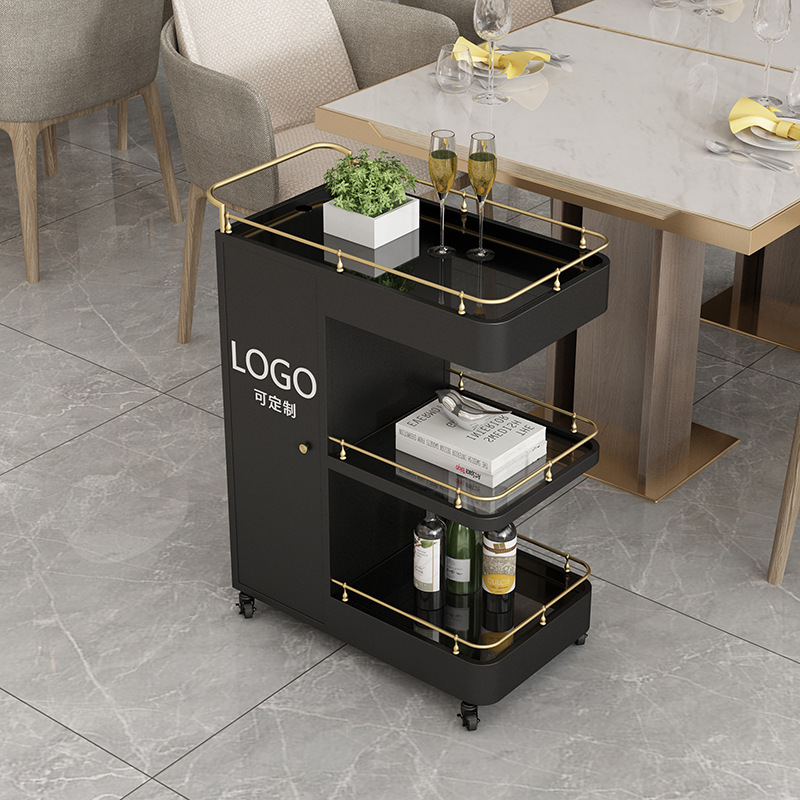 Elegant Push Cart for Catering and Beverage Service
