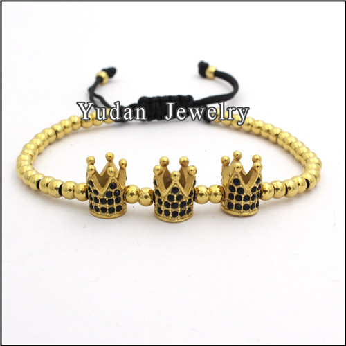 Hot Sale stainless steel crown bead accessories jewelry for bracelet