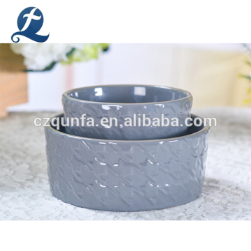 Embossed Design Food Bowl Feeding Dog Dish