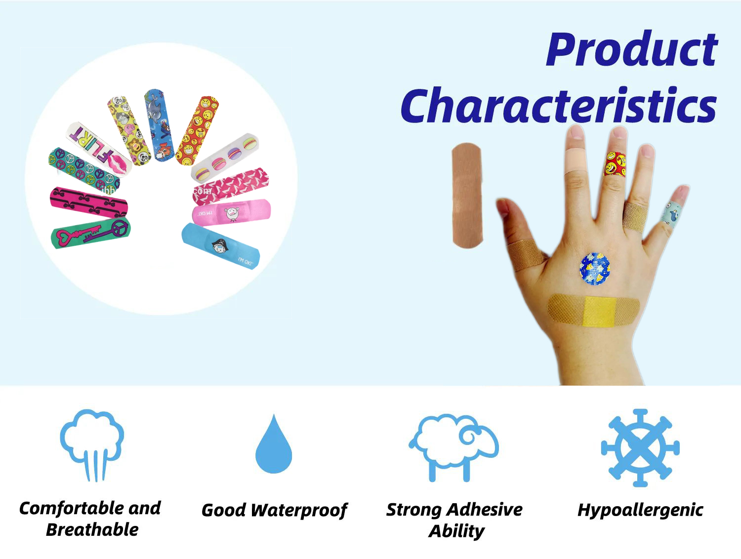 High Quality Custom printed Adhesive Band Aid Plaster Band-aid