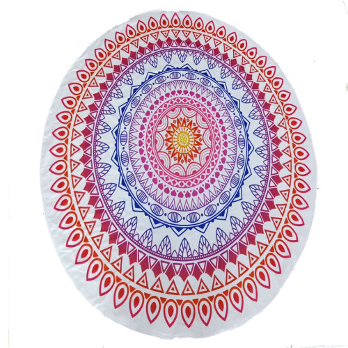 purple 180cm multi color circle roundie beach towel