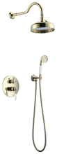 Gold Shower System with Rain Shower and Handheld