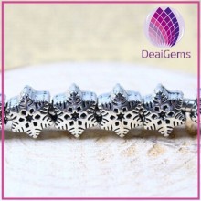 Silver Snowflake10x10mm European Murano Alloy Beads for Jewelry