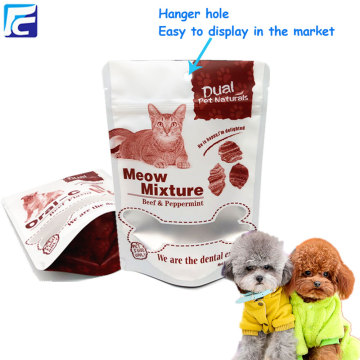 Custom ziplock heat seal plastic cat food bag