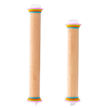 Adjustable Wood Rolling Pin with Removable Rings