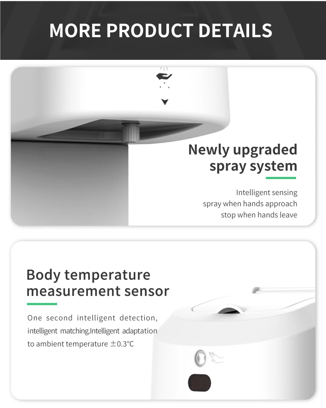Automatic Thermal Scanner Thermometer Body Temperature Infrared Sensor Touch-Free Soap Dispenser