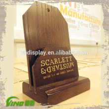 Wood Flyer Display Stand , Restaurant Menu Stand , Fast Food Menu Holder