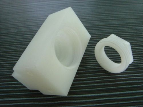 Clear And White, Cnc Machining Pvdf Retainer Tube Block Machine Plastic Parts