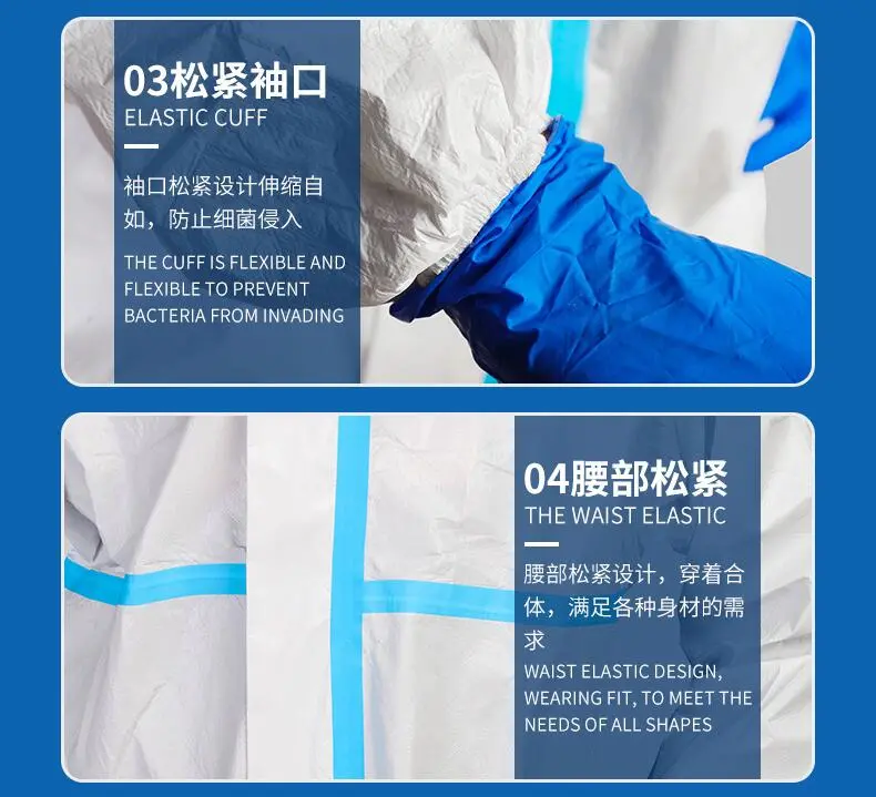 Disposable Coverall Disposable Coverall, En14126 Disposable Gown, Protective Surgical Overalls