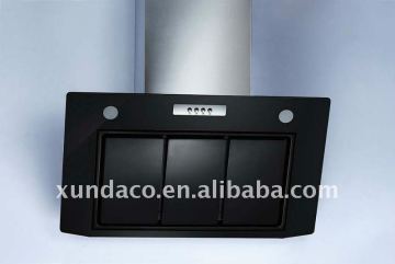 Black glass range hoods