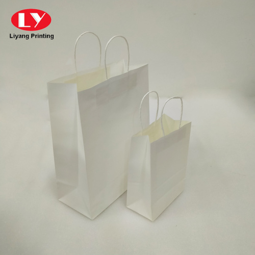 Opakowanie odzieżowe White Kraft Paper Shopping Torba hurtowa