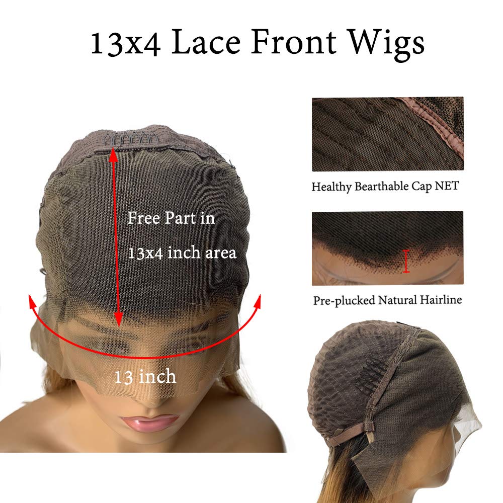 spark 1B 27 Body Wave Wig Ombre Highlight Lace Front Human Hair Wigs Preplucked Brazilian Remy Orange Colored Middle Part Wig