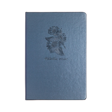 Pu hardcover stamping flower notebook