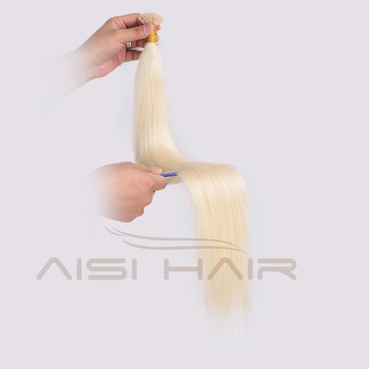 Aisi Hair 10A Unprocessed Blonde Human Hair Double Drawn Can Be Dyed Or Bleach I Tip Human Hair Extension 100g For Women