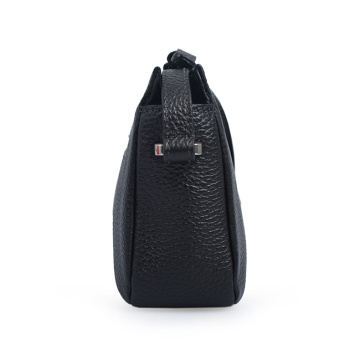 Pebbled Leather Women Leisure Black Crossbody Daily Bags