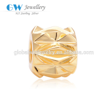Wholesale 925 Silver Custom Logo Charms Solid Gold Plated Bracelet Charms