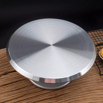 Baking Supplies: 12in Aluminum Alloy Cake Rotating Turntable