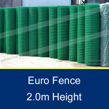 1.8m height pvc coated euro fencing wire mesh