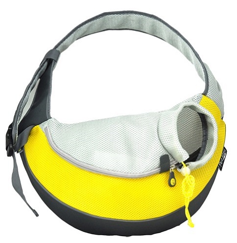 Zwarte grote PVC en Mesh Pet Sling