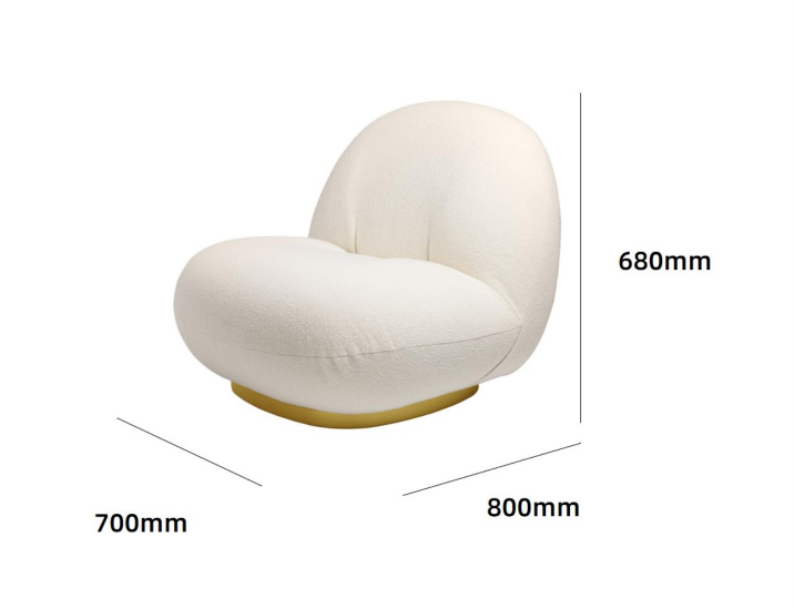 White Single Swivel Sofa