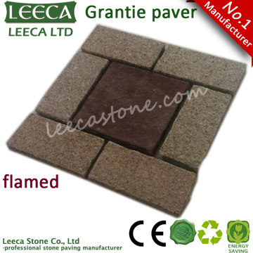 Flamed natural stone Interlocking paving block