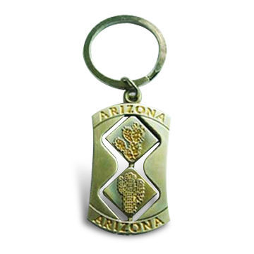 Metal Keychain, Made of Iron, Brass, Copper and Zinc Alloy, Suitable for Souvenir