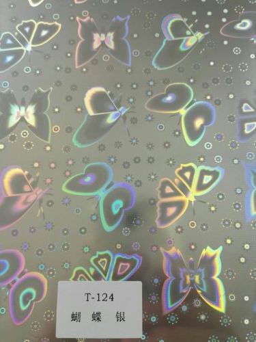 Silver Butterfly holographic hot stamping film for leather, textile