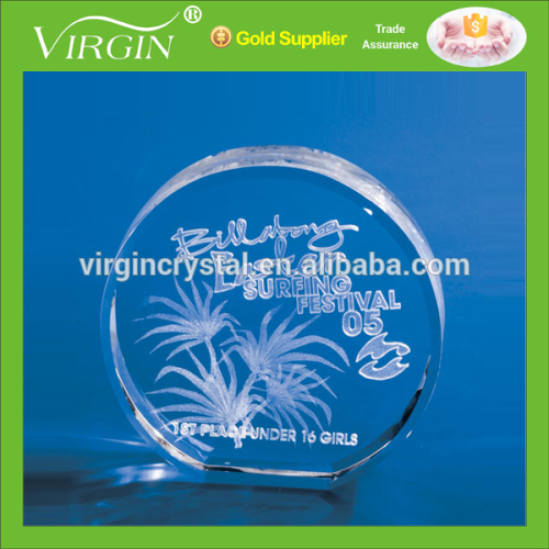 3D Laser Engraved K9 Crystal Round With Personalized Logo Engraved For New Year Souvenirs