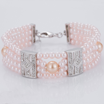 Charm Pink Faux Pearl Bracelets Bulk