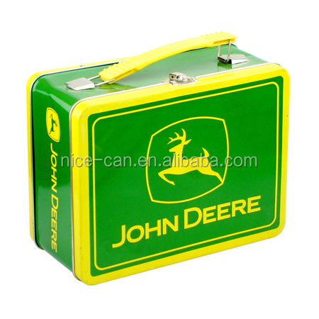 Custom Printing Metal lunch box& Metal Square lunch Tin Box With Handle