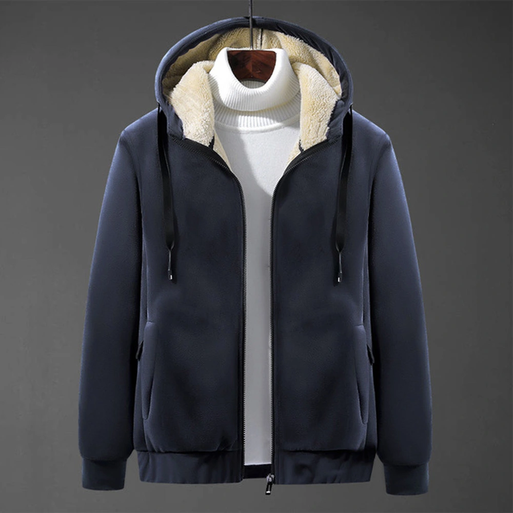 Winter Men's Hooded Fleece Warm Jackets Thicken Casual Thermal Coat