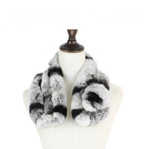 Women Chinchilla Real Natural Rex Rabbit Fur Scarf Warm Ladies Real Rex Rabbit Fur Ring Scarfs Rex Rabbit Fur Ring Scarves