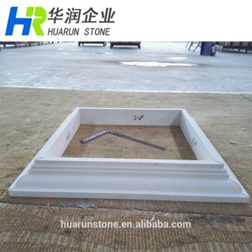 White Limestone Square Pillar Design Column Moulding